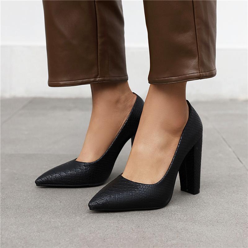 Fashion High Heels Shoes Women Large Size Sexy Animal Print Block Heels Pumps Women Party Office Shoes Dress Pumps Female