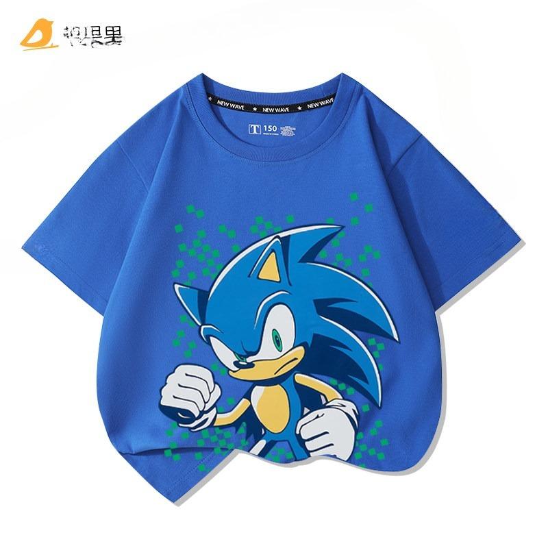 Children s Cartoon Printed Outdoor Comfortable Loose Short-sleeve Summer Shirt for Boys and Girls 100