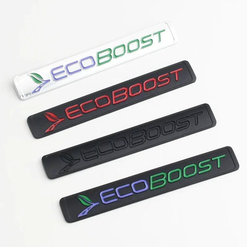 3D Metal Ecoboost Logo Rear Suitcase Badge Stickers for Ford Focus Fiesta Kuga Escape Mondeo Edge Ecosport