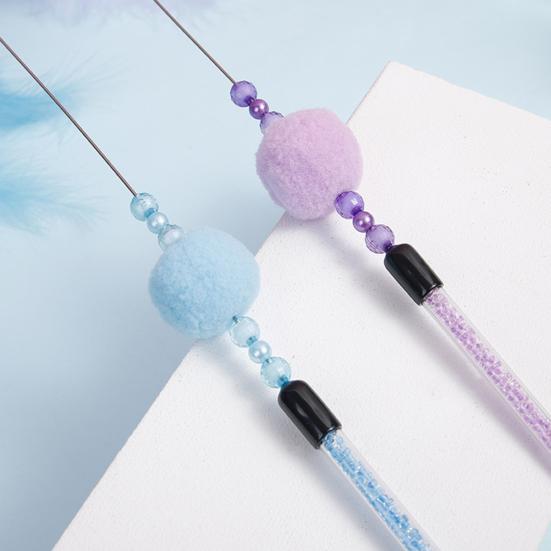 Kitten Wand Comfortable Grip Enhance Emotion Bite Resistant PVC Cats Fishing Pole Feather Toy for Holiday