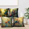 Jit Cartoon Wunderschöner Papagei Tropischer Regenwald Zuhause Leinen Kissenbezug Schlafzimmer Sofa Kissenbezug
