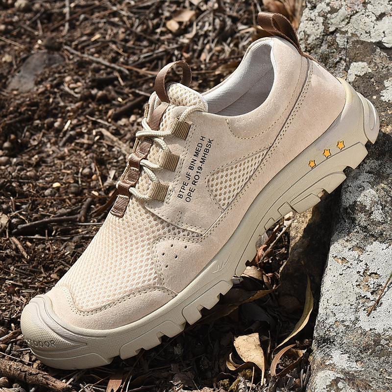 Sapatos casuais de malha respirável masculinos, mocassins confortáveis para atividades ao ar livre, sapatos baixos para homens