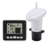 Medidor de nivel de líquido para tanque de agua inalámbrico ultrasónico de 1 pieza con sensor de temperatura, monitor de nivel, visualización de tiempo, indicador de batería baja, alarma.