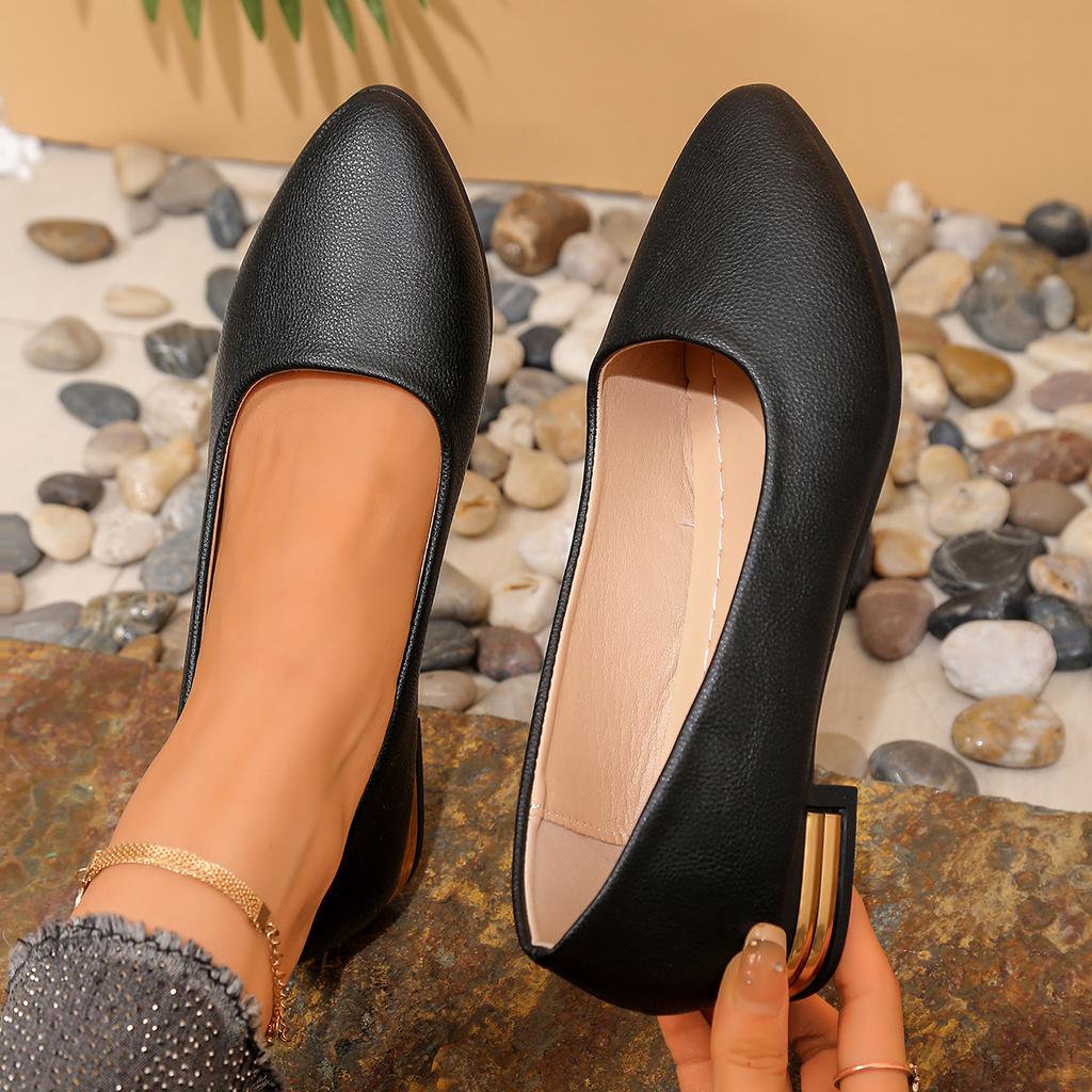 Doudou shoes 22 spring new big yard pointed toe shallow simple mother shoes