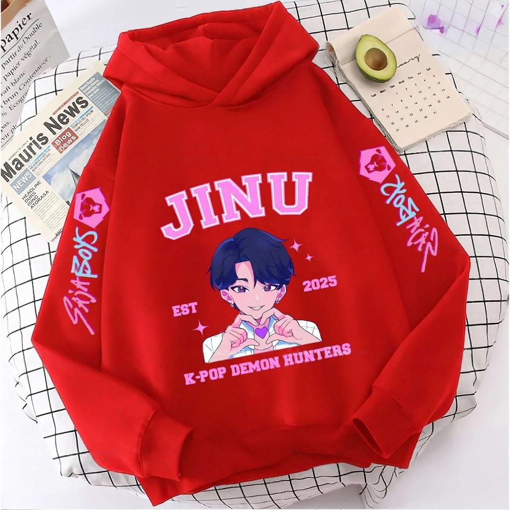 Autumn KPop Demon Hunters Cool Print Children's Hoodies Girls Fashion Oversized Streetwear Casual Boys Hooded Sweatshirt