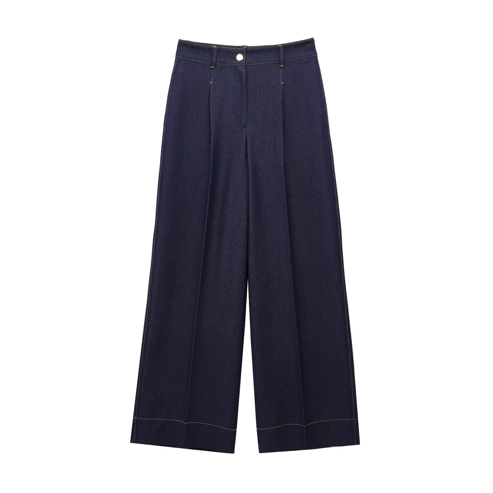 

Весна 2025 Женский короткий жакет и брюки в стиле колор-блок - Европейский/Американский стиль Medium