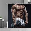 Robust Muscle Man Shower Curtains Strong Man's Sexy Women Fitness Picture Bath Curtain Home Bathroom Wall Decor Cloth Waterproof