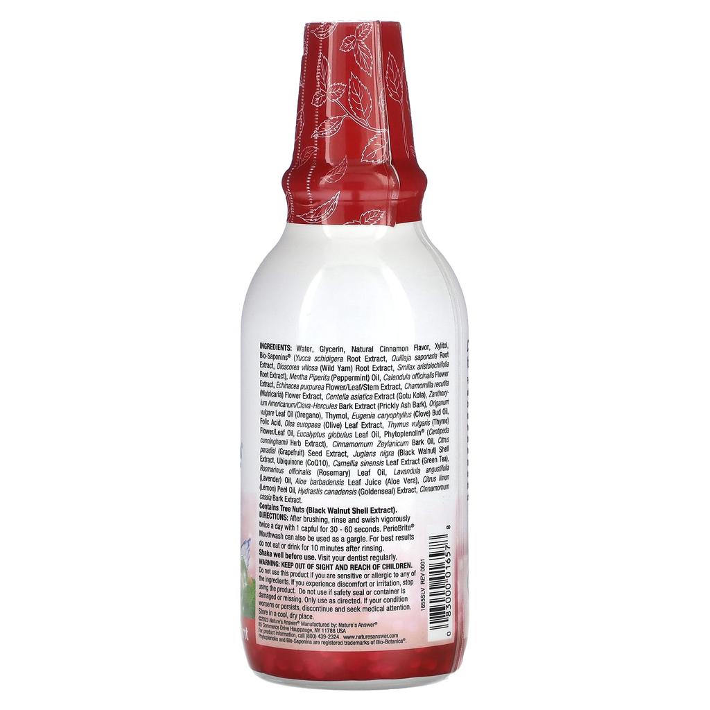 Nature's Answer Periobrite, Mouthwash with Xylitol, Cinnamint, 480 Ml (16 Fl Oz)