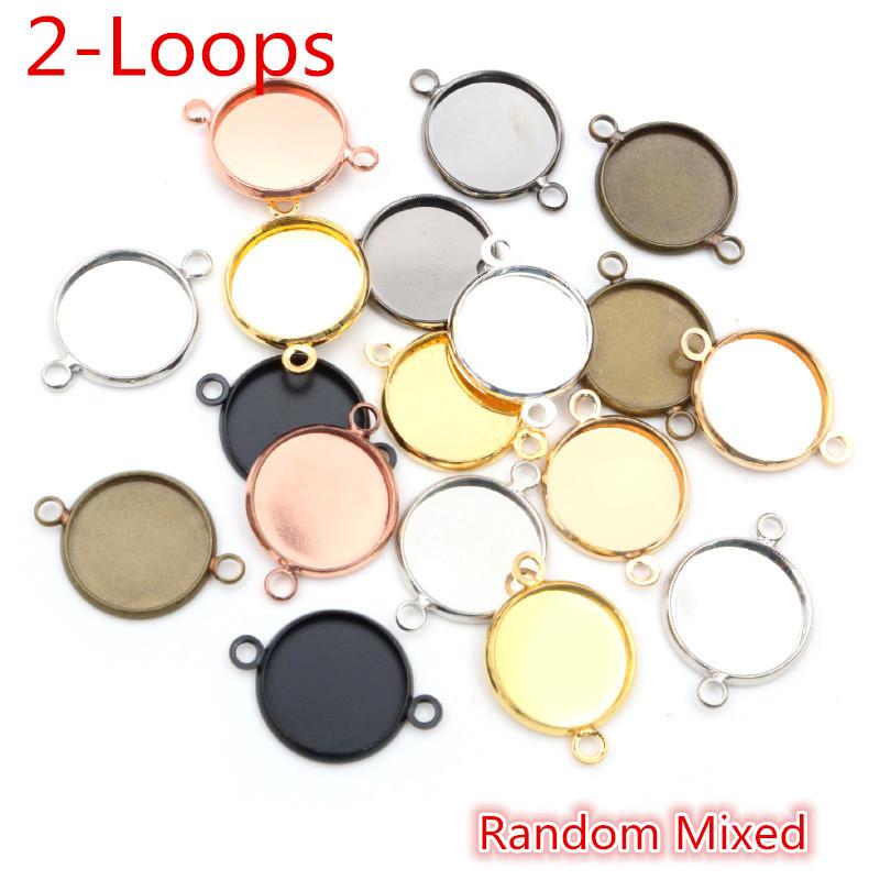8-25mm Single/Double Loops Round Cabochon Base Tray Bezels Blank Setting Supplies For Jewelry Making Findings Bracelet Pendant