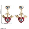 Personality Creative Love Devil's Eye Pearl Bee Earrings Silver Needle Earrings