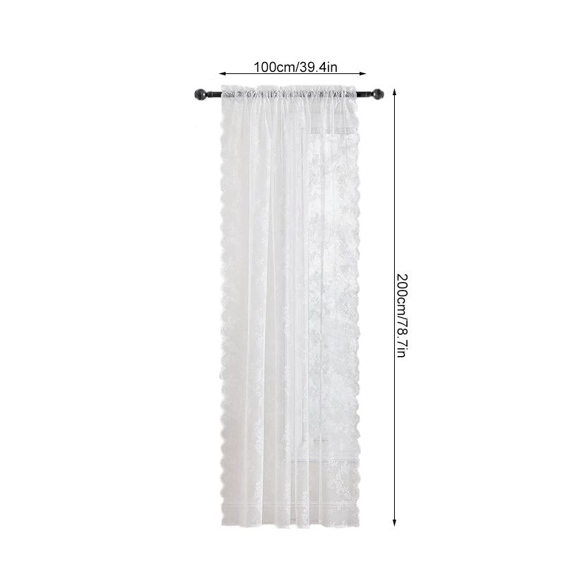 1PC Semi-Shading Elegant Gauze Curtain French Style Curtain Home Decoration Lace Material Exquisite 100x100/140/200cm  150x180cm