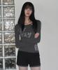 Ledeoli Lettering Slit Long Sleeve [4 Colors]