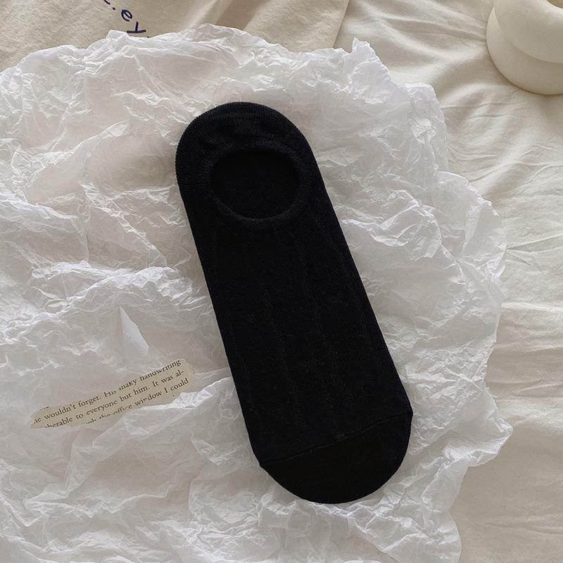 Summer Thin Socks, Women's Perforated Bow Bow Breathable Boat Socks, Silicone Anti-slip Color-blocked Light-cut Invisible Socks