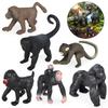 Realistic Animal Model Toy Set: Gorilla, Mountain Monkey, Squirrel Monkey, Baboon, and Hairy Monkey