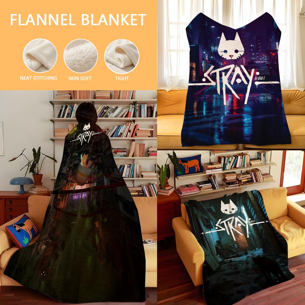 Game S-Stray Throw Flannel Cozy Print Blanket, Portable, Durable Machine Washable Cute Cool