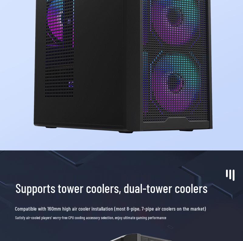 E-ATX Gaming Desktop Case with 360 Water Cooling Support