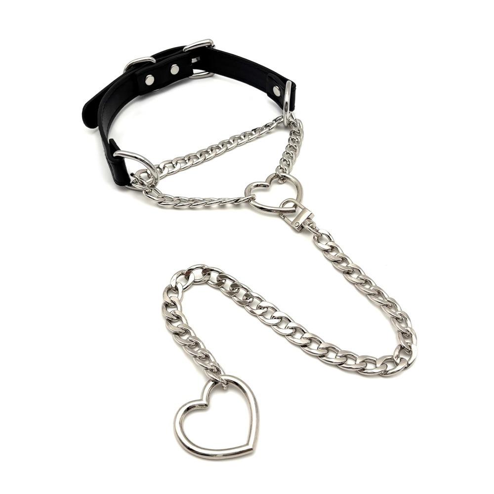 Love Collar Necklace Men's and Women's Flirting Chain Heart Lock Pendant Neck Strap Clavicle Chain