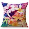 Colorful Charming Flowers Oil Painting Art Lotus Plumeria Peony Flower For Home Decor Sofa Cushion Cover Linen Throw Pillow Case