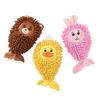 Plush Squeaky Dog Toy Mop Fish Shape Stuffed Crinkle Chew Toy for Aggressive Chewers Interactive Puppy Teeth Cleaning Toy for Small Dogs
