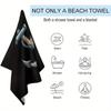 1 Stück Bootsanker Strandtuch - Schnelltrocknend, Übergröße, Schwarz-Blaues Nautisches Design, Weiches Polyester, Perfekt für Frauen