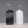 Moderner gestreifter Seifenspender 500 ml Seifenspender mit Pumpe Nachfüllbare Handpumpflasche für Shampoo Spülung