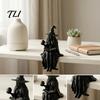 Dark Style Home Decor 3D Printed Fortune Teller Figurine, Halloween Mystic Gypsy Statue for Shelf Matte Black Witch Tabletop Display, Gothic Sculpture