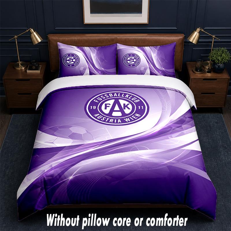 Austria Wien FC Design Bed Bedding Set 1 Duvet Cover + 2 Pillowcases Soft Breathable Household Bed Linens