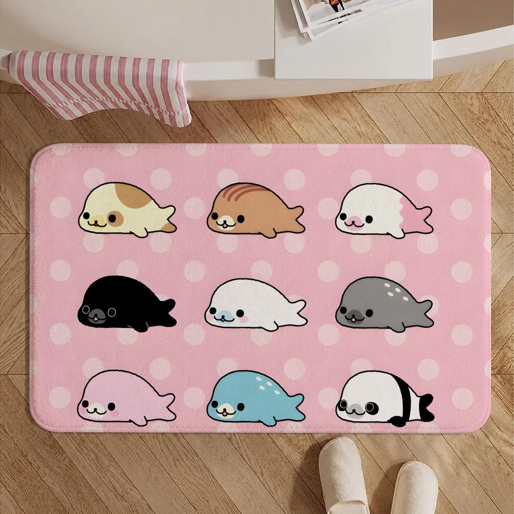 IP-MamegomaS Floor Mat Soft Non-Slip Bath Mat, Bedside Carpet, Absorbent Doormat for Home