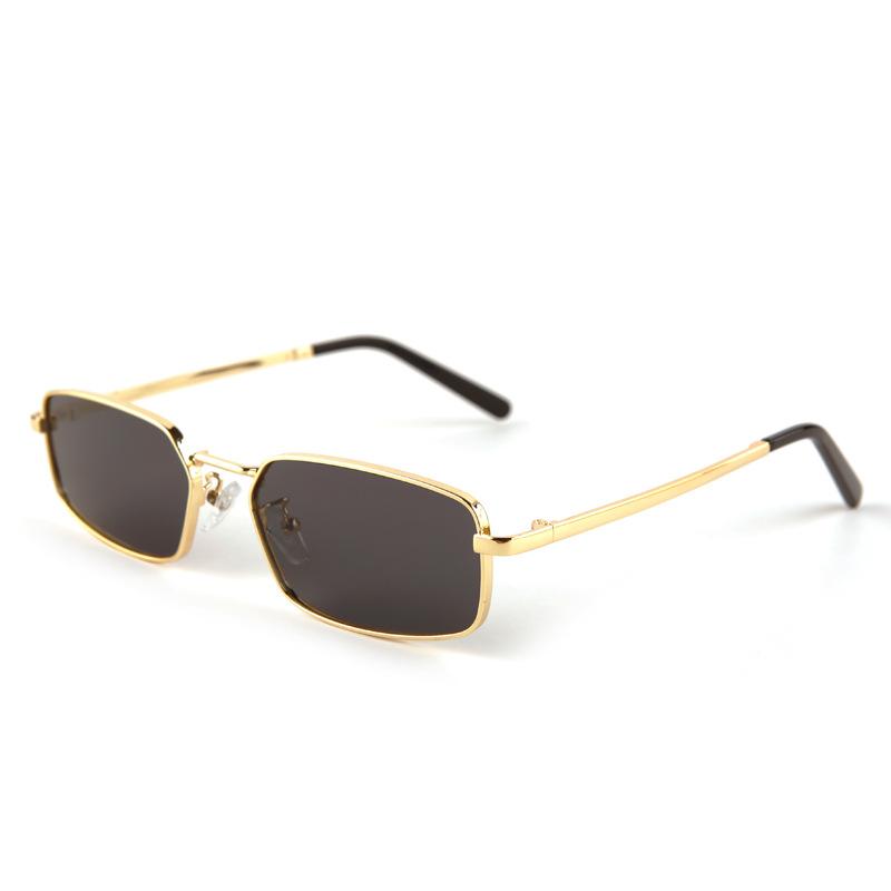 Retro small frame square sunglasses, popular among female influencers, hip-hop style, unique design, UV protection, fashionable and trendy eyewear