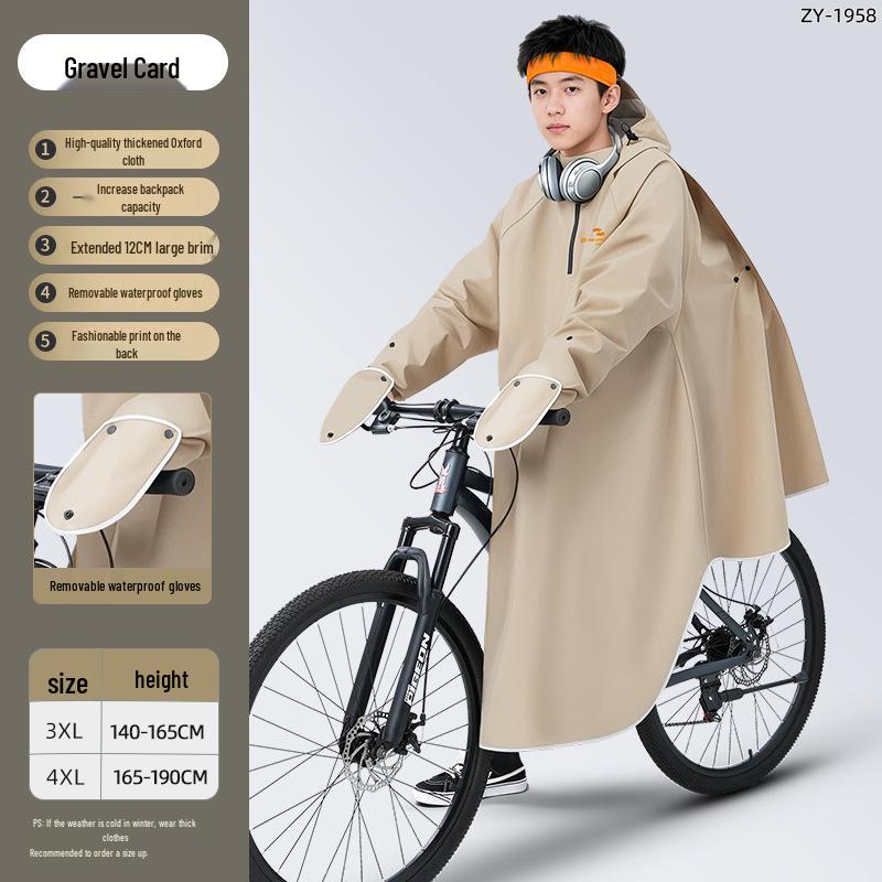 Elektrische Fiets Regenponcho voor het Hele Lichaam voor Mannen & Vrouwen - Extra Groot, Dik, Anti-Stortbui, Waterdicht voor Studenten