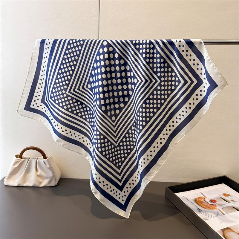 Dot  Print 70Cm Square Silk Women's Scarf Spring Summer Beach Satin Scarves Shawl Headband Bandana Hijab Wrap Lady Neckerchief