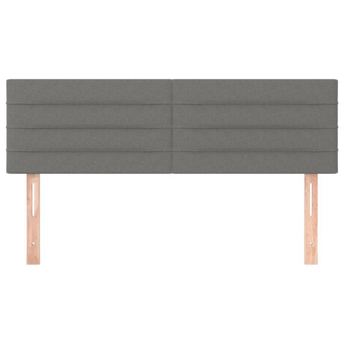 VidaXL 2x Têtes de Lit Meubles de Chambre à Coucher Accessoires de Lit Simple Têtes de Cadre de Lit Intérieur Gris Foncé 346145
