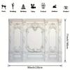 Elegant White European Stone Wall Backdrop for Parties, Weddings