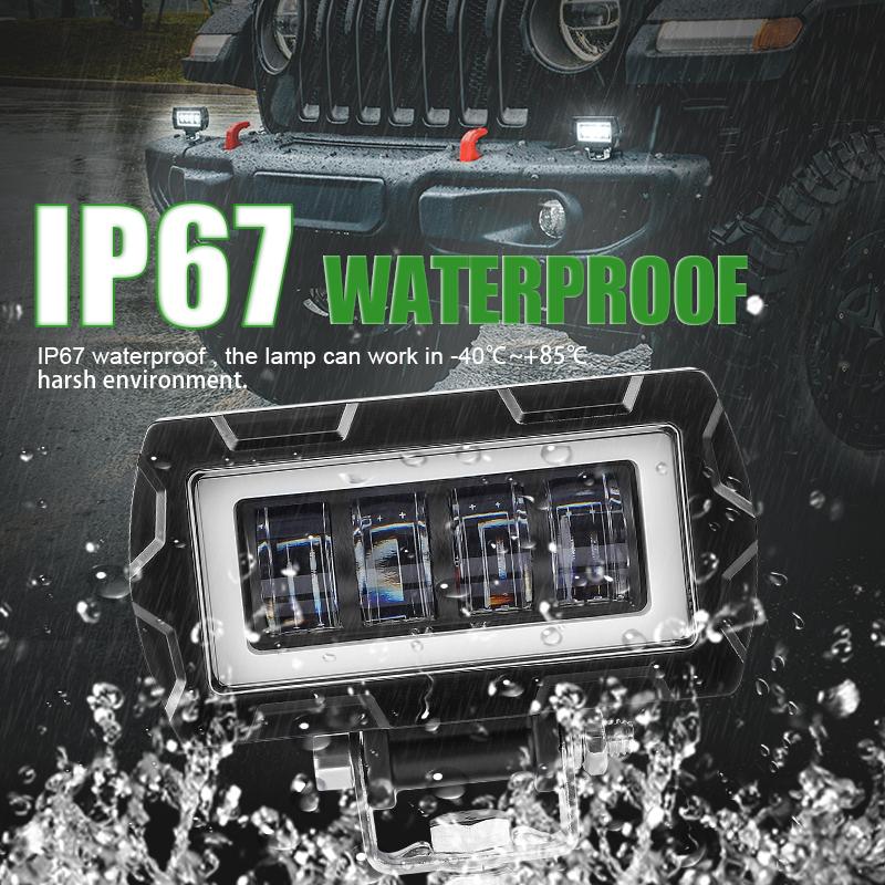 4 Inch 5 Inch 7D Angel Eye LED Work Light Bar Offroad 4x4 Spotlight Fog Lamp 12V 24V Driving Work Lamp DRL for Truck SUV ATV