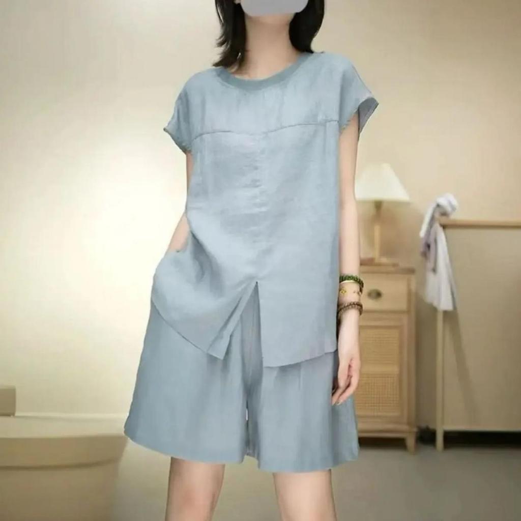 Casual Summer Womens Set With Polyester Fabric For Relaxed Wear