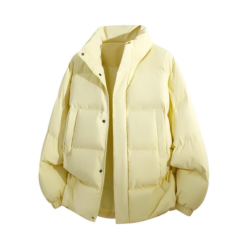 Men’s Thickened Stand Collar Winter Cotton Jacket - Warm, Trendy, Loose Fit, Versatile Casual Bread Coat for Couples