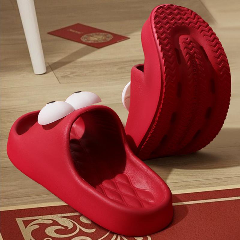 Fashion Smile Damen Hausschuhe Neue Sommer Niedliche Cartoon Hausschuhe mit dicker Sohle Verschleißfeste Hausschuhe für Zuhause Weiche Sohle Leichte Badeschuhe