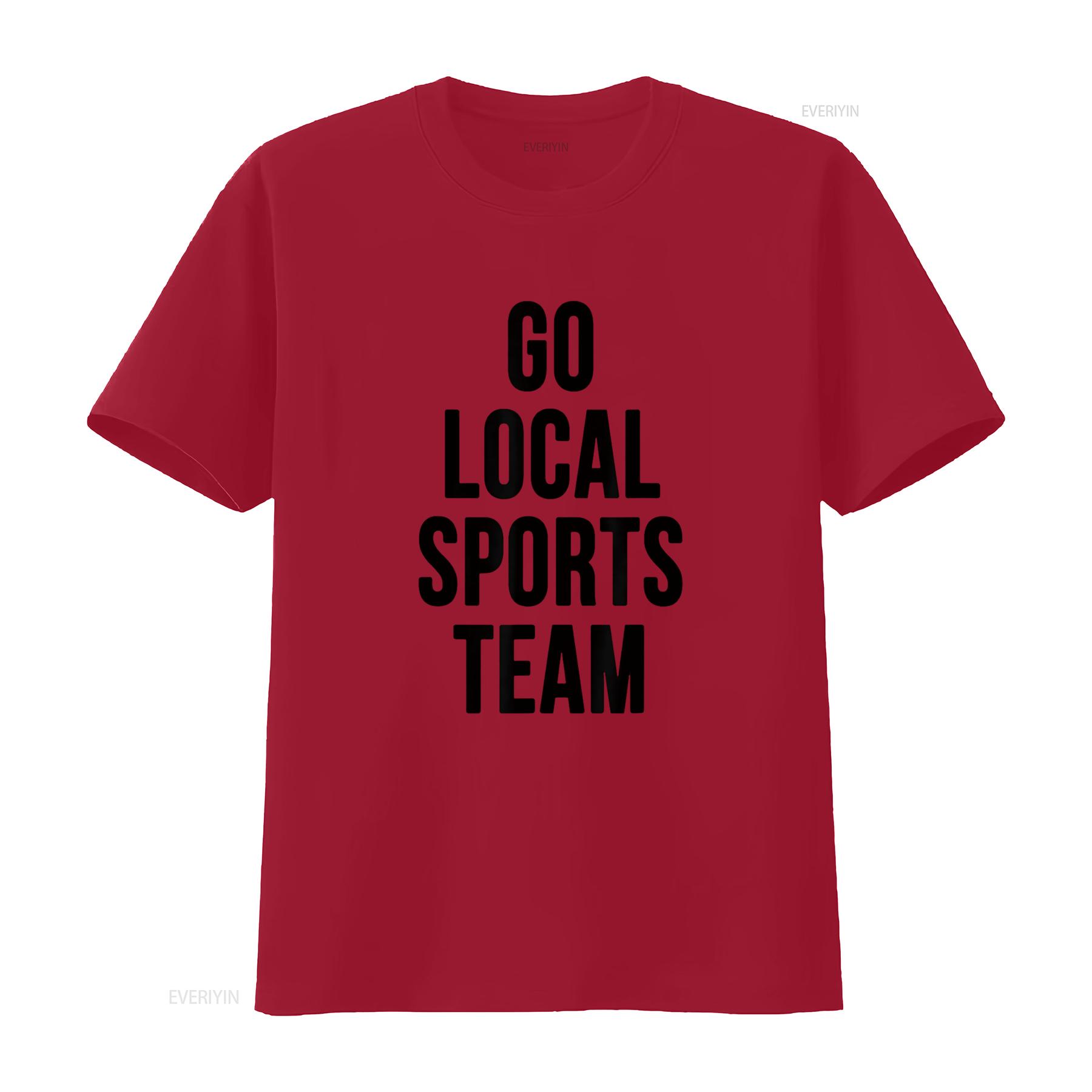 Womens Go Local Sports Team Generic T Shirt Black vintage Washed homme Breathable Top For Everyday Wear Stretched S