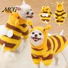 Pet Hoodie Cute Bee Dog Hoodie, Plush Hooded Outfit with 3D Small Antennae And Wings, Cozy Striped Costume for Dogs Wings