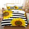 Sunflower Bedding Set 3D Printed Soft Brushed Washable King Queen Twin Size Duvet Cover Set Simple Style for Bedroom Decoration