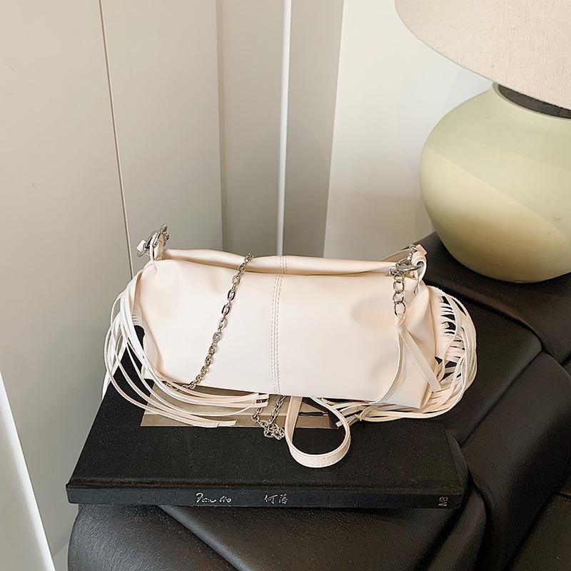 

Niche summer pleated bag handbag hand carry out women s underarm bag method stick bag messenger bag белый