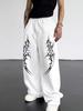 Men's Wide Leg Casual Sweatpants, Elastic Drawstring Waist Pants with Pockets, Relax Fit for Daily Errands Hangout Weekend Outdoor Activities