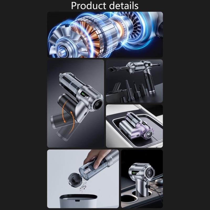 Practical Wireless Car Vacuum Cleaner with 90 Degree Flexible Handle & Removable Filter Suitable for Auto Interior Care