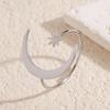 High-End Stainless Steel Open Ring European American Asymmetric Star Moon Design Feminine Temperament Versatile Daily Women Finger Ornament