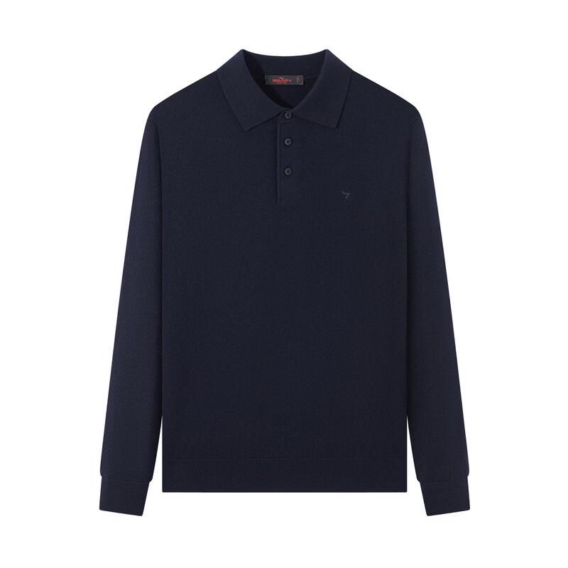 SEVEN Men's Pure Wool Polo Collar Sweater