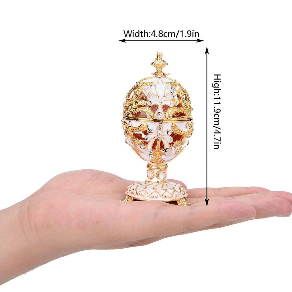 Pudełko na drobiazgi w stylu jajka, ręcznie malowane, dekoracyjne, na zawiasach, klasyczne ozdoby, dekoracja domu, unikalny prezent na Dzień Wielkanocny