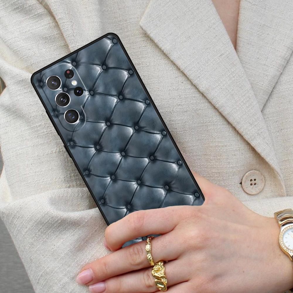 Quilted Texture Sofa Cell Phone Case for Samsung Galaxy S26 Ultra S25 S24 S23 S22 S21 S20 Note10 Cover