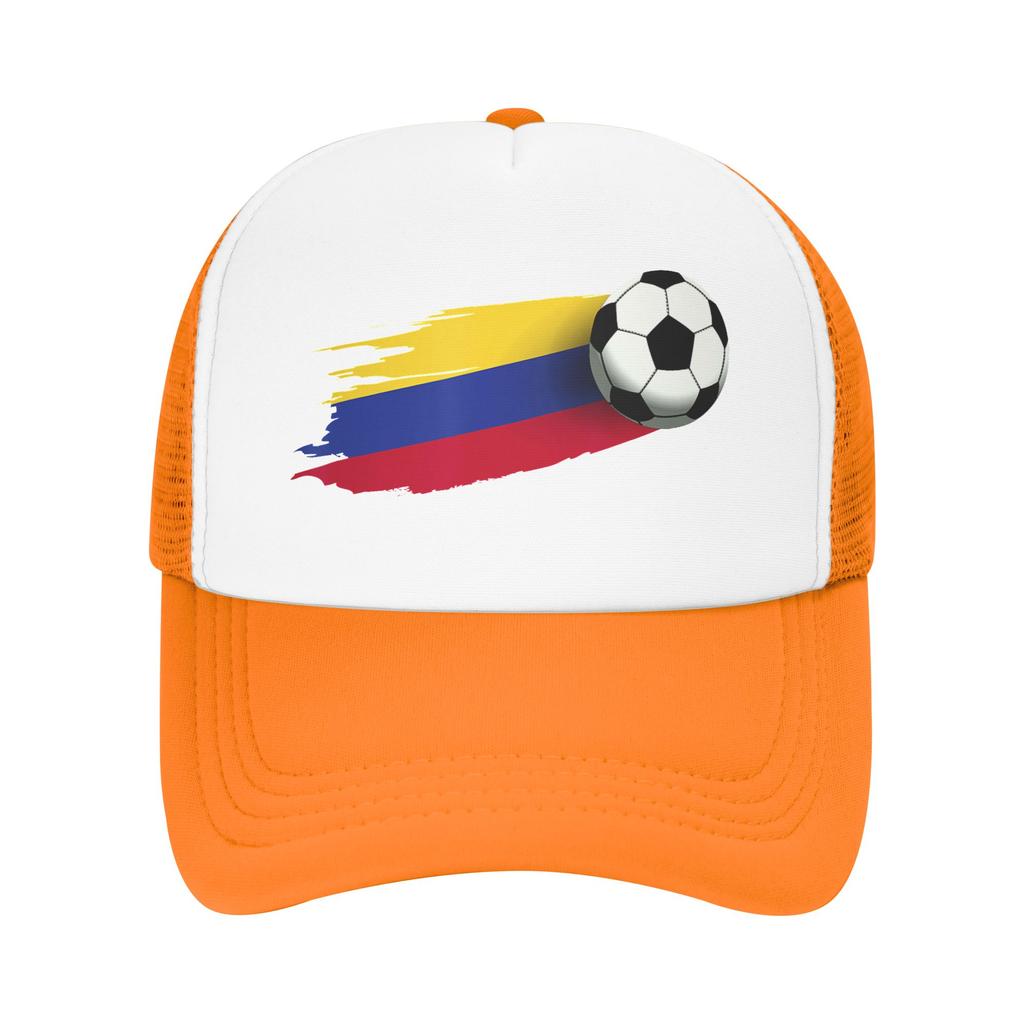 Colombia Flag Mesh Sun Hats  Outdoor Sports Breathable Baseball Caps UnisexTeens yk Funny Design Hip Hop Hats