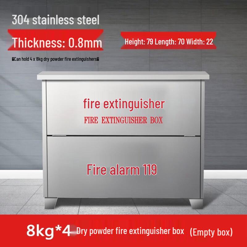 Milin Stainless Steel Fire Extinguisher Box Holds 4x8kg Extinguishers
