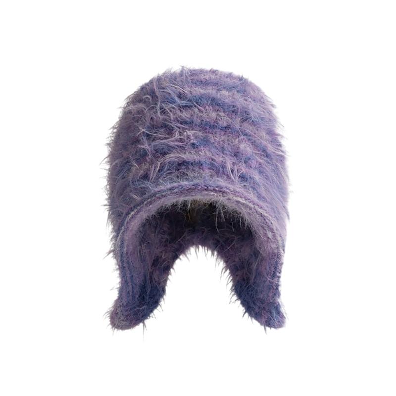 Зимняя подростковая защита ушей Шапка-ушанка Ветрозащитная шапка-траппер Взрослая Зимняя уличная Велоспорт Лыжи Путешествия Принадлежности фиолетовый